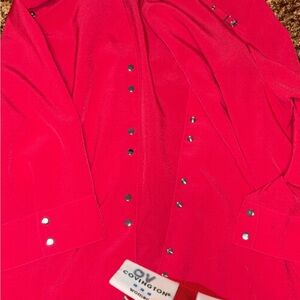 Covington Vibrant Red Blouse with Silver Details